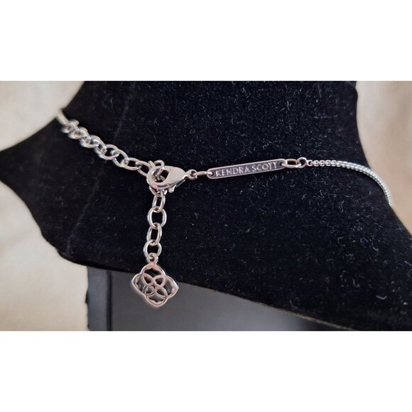 EUC Kendra Scott Leanor Necklace Silver With Rose Quartz Pendant - Picture 10 of 10